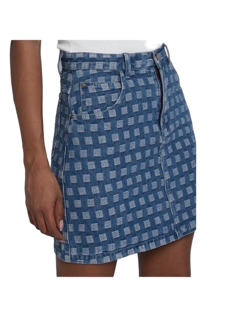 Molly Bracken Denim Mini Skirt Printed